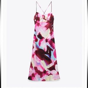 Zara Lingerie Style Midi Dress